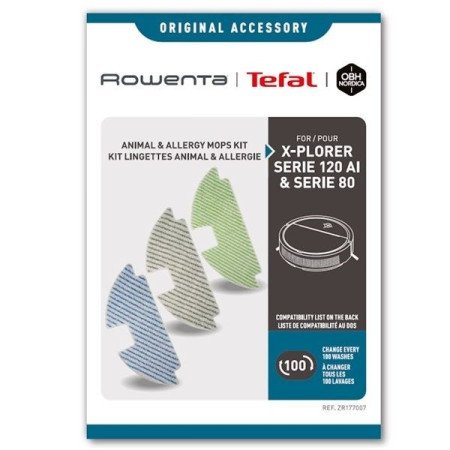 ZR177005 Серветки з мікрофібри 2 шт робота порохотяга Explorer Serie 80 Rowenta ZR177007