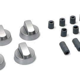 COK780UN Ручка подачі газу комплект 5 шт + перехідники D= 6-8 mm Срібні
