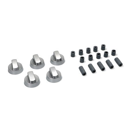 COK780UN Ручка подачі газу комплект 5 шт + перехідники D= 6-8 mm Срібні