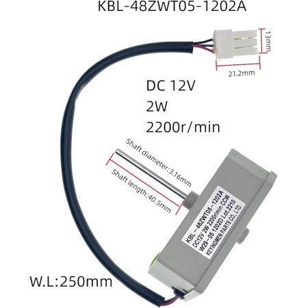 MTF731RF Вентилятор обдуву KBL-48ZWT05-1202A SC DC 12 V, 2 W 2200об/хв KBL-48ZWT05-1204