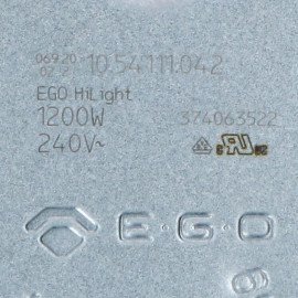 COK046UN Конфорка електрична для склокераміки 1200 W D=165 mm EGO 10.54111.042