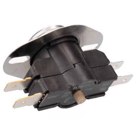482993 Термостат захисний 90NC KSD301C 250V 16A 90°C з кнопкою ручного включення для бойлерів Gorenje