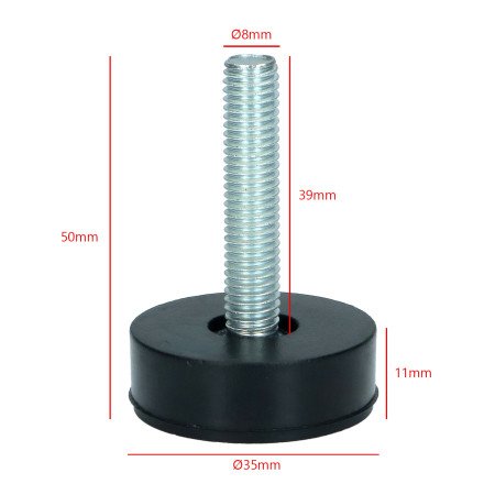 LFT000UN Ножка до пральної машини D= 8 mm H= 50 mm