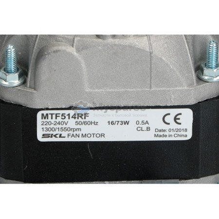 MTF514RF Мотор-вентилятор холодильника 16W, 220/240V, 50/60Hz, 1300/1550rpm, 0.5A, CL.B. SKL HIGH QUALITY
