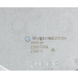 Конфорка электрическая для стеклокерамики с разширенной зоной 750 + 1450 W D=210 mm EGO 10.51211.004 [00204250] COK065UN