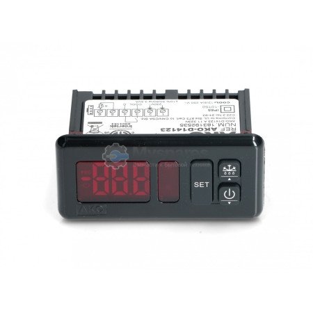 Контроллер температуры AKO14123 1R 230V 16A NTC. Исполняет функцию термостата и управляет компрессором. Встроенный таймер оттайки DTM150UN