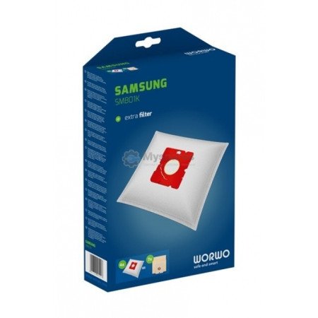 SMB01 Мішки WORWO 4 шт+1 шт фільтр мотора для порохотяга SAMSUNG SAFBAG VP-95B, VP-54 [1114-16]